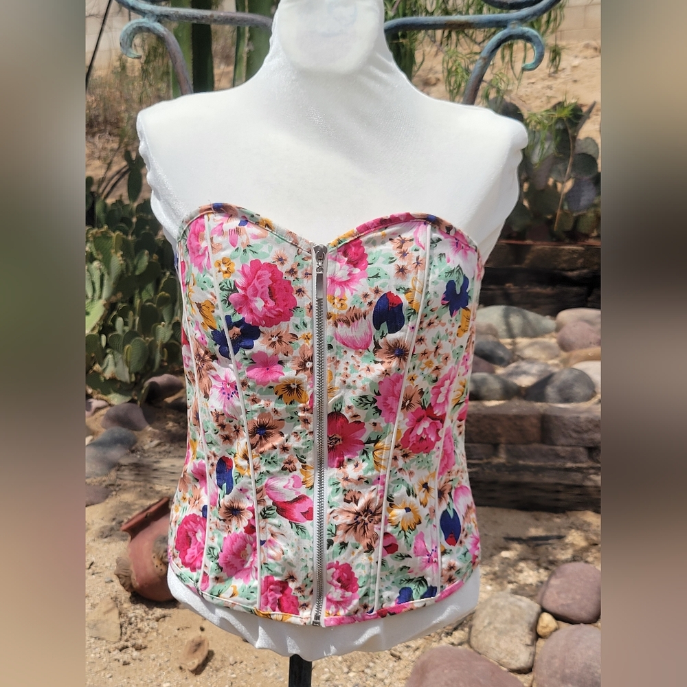 Floral Cottage Core Corset Bustier